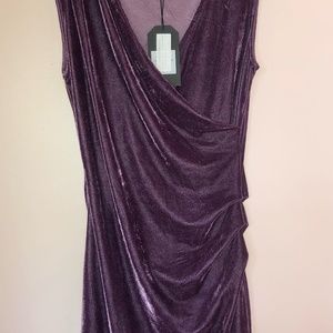 Brave Soul London Purple Velvet Mini Dress